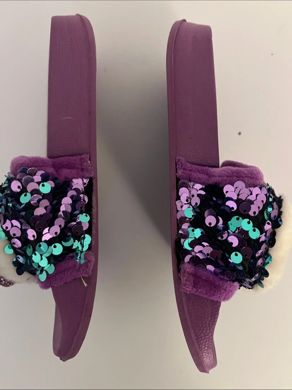 Ty Purple Sequin Owl Slide Slippers